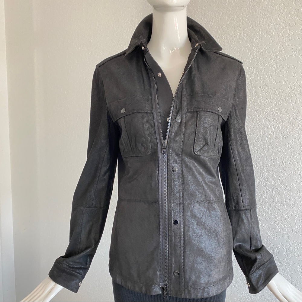Armani Exchange Black Leather Jacket